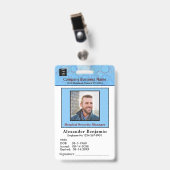 Badge Photo de l'employé Nom Logo Carte d'identité Code  (Avant avec clip)