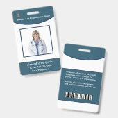 Badge Photo de l'employé Nom Logo Code-barres Carte d'id (Avant & arrière)
