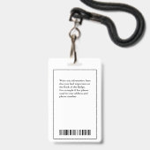 Badge Photo de l'employé Nom Logo Code-barres ID Moderne (Arrière avec lanière)