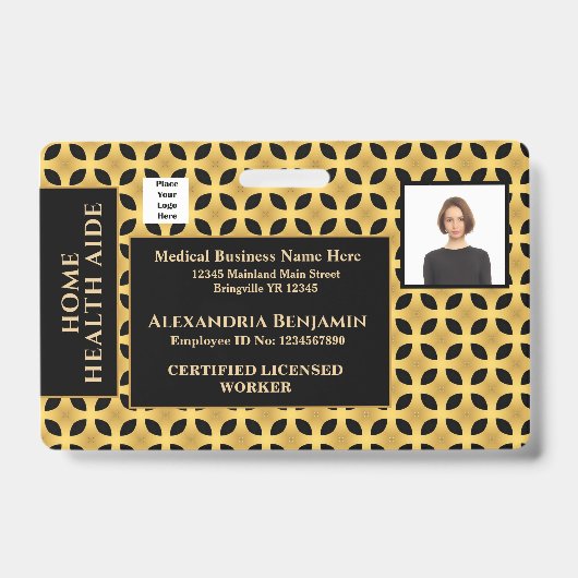 Badge Photo de l'employé Nom Logo Code-barres ID Personn (Avant)