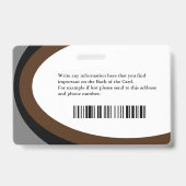 Badge Photo de l'employé Nom Logo Code-barres ID Personn (Arrière)