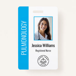 Badge Photo de l'employé personnalisée bleu blanc Médica