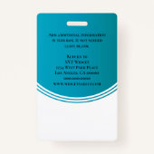 Badge Photo de l'employé professionnel moderne Blue (Dos)