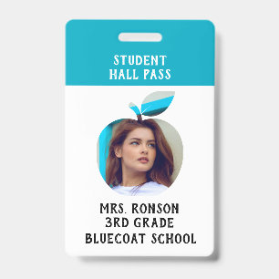 Badge Photo de l'enseignant Pomme École  ou carte d'étud