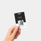 Badge Photo de l'entreprise Vertical noir et blanc (Manuel / portable)