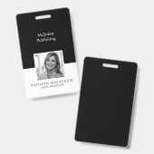 Badge Photo de l'entreprise Vertical noir et blanc (Avant & arrière)