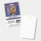 Badge Photo de l'étudiant - Bleu (Avant & arrière)