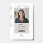 Badge Photo de l'étudiant/employé Code QR Code-barres Bl (Avant)