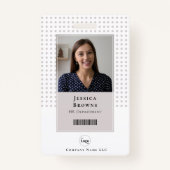 Badge Photo de l'étudiant/employé Code QR Code-barres Bl (Devant)