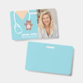 Badge Photo de l'infirmière pédiatrique (Front & Back)