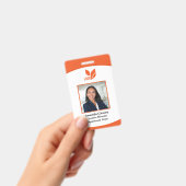 Badge Photo de logo orange Code-barres Employé (Manuel / portable)