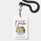 Badge Photo de naissance et postpartum Doula (Front with Lanyard)