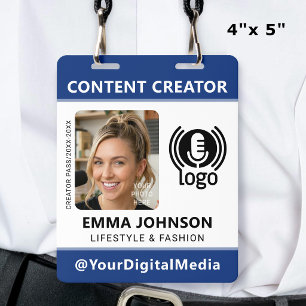 Badge Photo de passe d'identité de média professionnel a