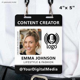 Badge Photo de passe d'identité de média professionnel L