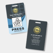 Badge Photo de presse de Global Blue Waves (Avant & arrière)