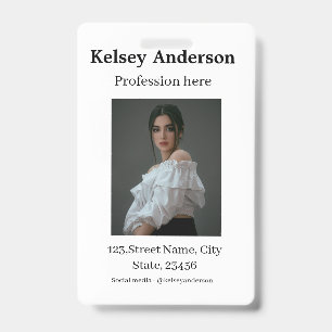 Badge Photo de profession moderne adresse sur les réseau