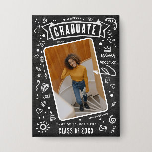 Badge Photo de remise de diplôme avec gribouillis sur ta