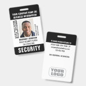 Badge Photo de sécurité personnalisée ID Nom Code-barres (Avant & arrière)