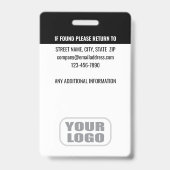 Badge Photo de sécurité personnalisée ID Nom Code-barres (Arrière)