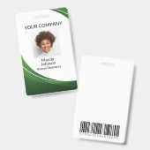 Badge photo de style vague verte (Avant & arrière)