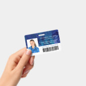 Badge Photo d'employé à l'encre bleue RN hôpital code-ba (Manuel / portable)