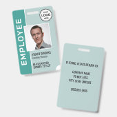 Badge photo d'employé avec logo d'entreprise sarce (Avant & arrière)