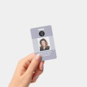 Badge photo d'employé bleu Code-barres d'entrepris (Manuel / portable)