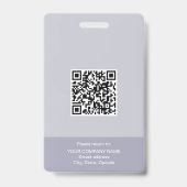 Badge photo d'employé bleu Code-barres d'entrepris (Arrière)