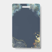 Badge Photo d'employé Branché Boho Bleu (Arrière)