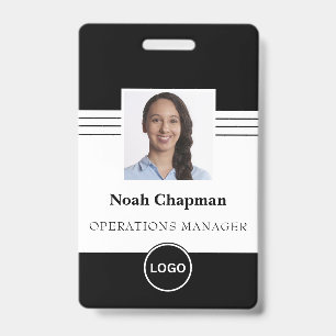 Badge Photo d'employé Code-barres du logo de l'entrepris