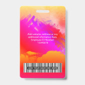 Badge Photo d'employé, code-barres, nom de Rainbow Paint (Arrière)