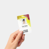 Badge Photo d'employé de peinture texturée, code-barres, (Manuel / portable)
