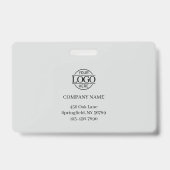 Badge Photo d'employé de société moderne simple gris cla (Arrière)