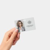 Badge Photo d'employé de société moderne simple gris cla (Manuel / portable)