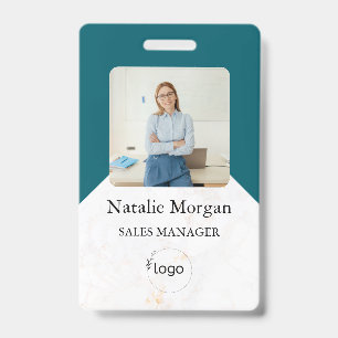 Badge photo d'employé de société personnalisé élég