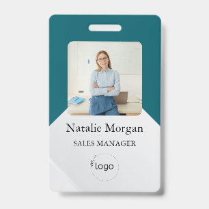 Badge photo d'employé de société personnalisé élég