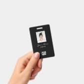 Badge Photo d'employé élégante personnalisée, Code-barre (Manuel / portable)