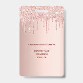 Badge Photo d'employé en or rose (Arrière)