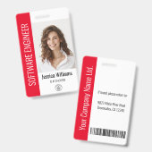 Badge Photo d'employé grand format personnalisé, code-ba (Avant & arrière)