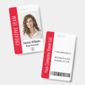 Badge Photo d'employé grand format personnalisé, code-ba (Avant & arrière)