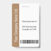 Badge Photo d'employé grand format personnalisé, code-ba (Arrière)
