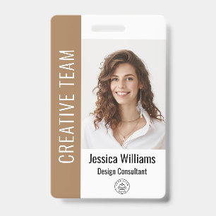 Badge Photo d'employé grand format personnalisé, code-ba
