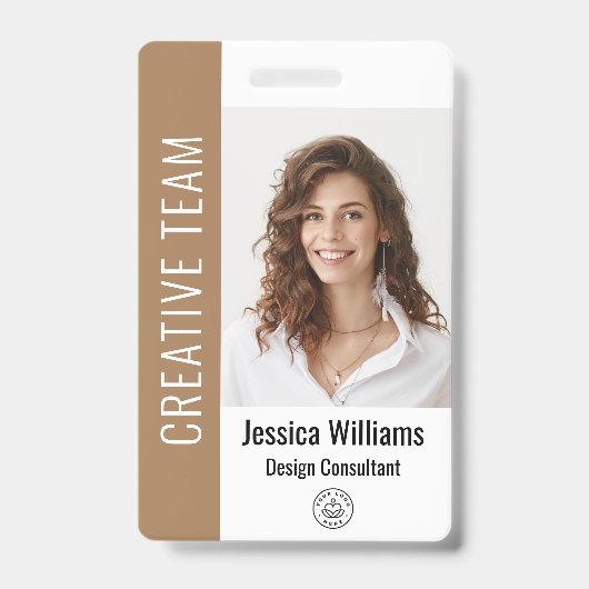 Badge Photo d'employé grand format personnalisé, code-ba (Avant)
