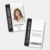 Badge Photo d'employé grand format personnalisé, code-ba (Avant & arrière)