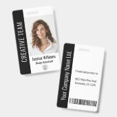 Badge Photo d'employé grand format personnalisé, code-ba (Avant & arrière)