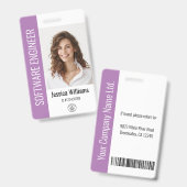 Badge Photo d'employé grand format personnalisé, code-ba (Avant & arrière)
