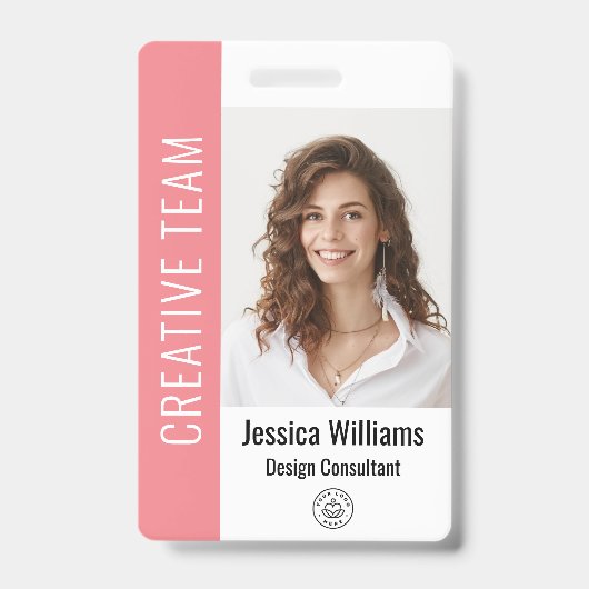 Badge Photo d'employé grand format personnalisé, code-ba (Avant)