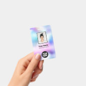 Badge Photo d'employé holographique, code à barres, logo (Manuel / portable)