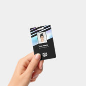 Badge Photo d'employé holographique, code-barres, logo,  (Manuel / portable)