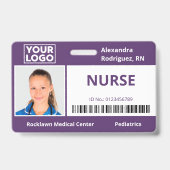 Badge Photo d'employé Logo Code-barres Carte d'identité (Avant)